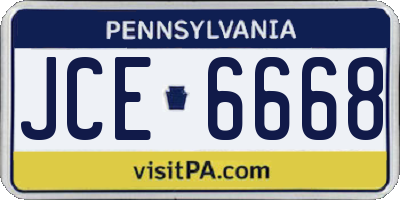 PA license plate JCE6668