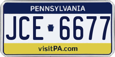 PA license plate JCE6677