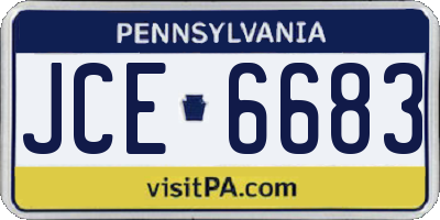 PA license plate JCE6683
