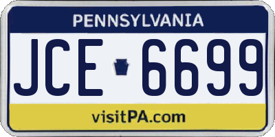 PA license plate JCE6699