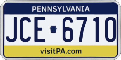 PA license plate JCE6710