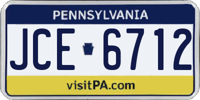 PA license plate JCE6712