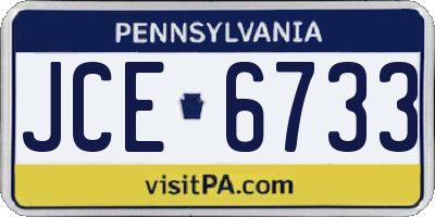 PA license plate JCE6733