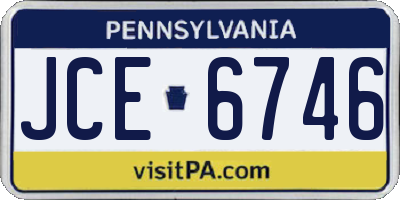 PA license plate JCE6746