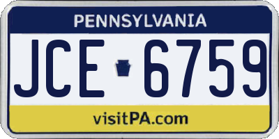 PA license plate JCE6759