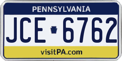 PA license plate JCE6762