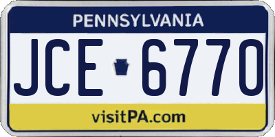 PA license plate JCE6770