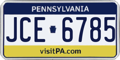 PA license plate JCE6785