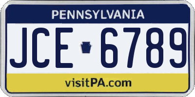 PA license plate JCE6789