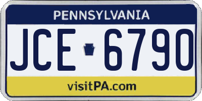 PA license plate JCE6790