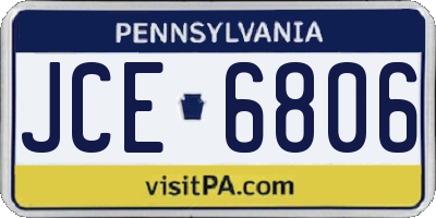 PA license plate JCE6806