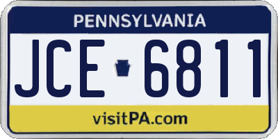 PA license plate JCE6811