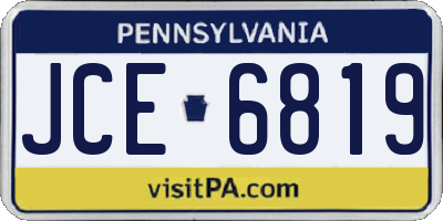 PA license plate JCE6819