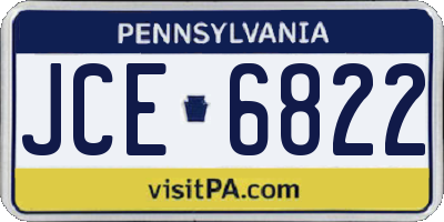 PA license plate JCE6822