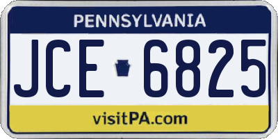 PA license plate JCE6825