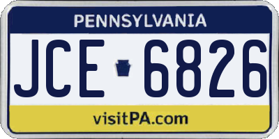 PA license plate JCE6826