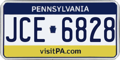 PA license plate JCE6828