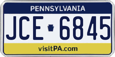 PA license plate JCE6845