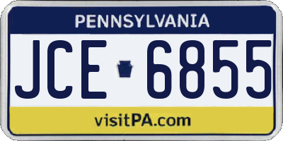 PA license plate JCE6855