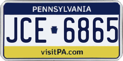PA license plate JCE6865