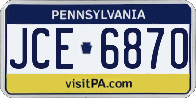 PA license plate JCE6870