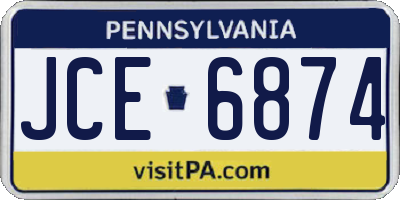 PA license plate JCE6874