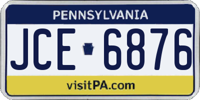 PA license plate JCE6876