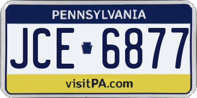 PA license plate JCE6877