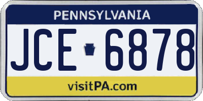 PA license plate JCE6878