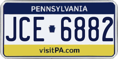 PA license plate JCE6882