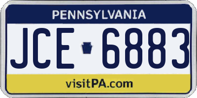 PA license plate JCE6883