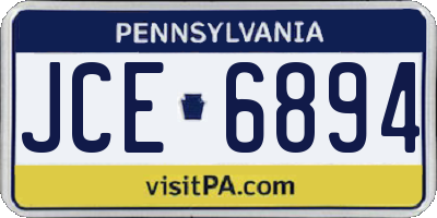 PA license plate JCE6894