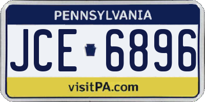 PA license plate JCE6896
