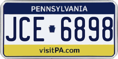 PA license plate JCE6898