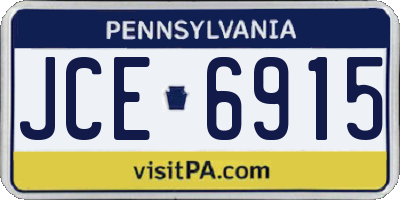 PA license plate JCE6915