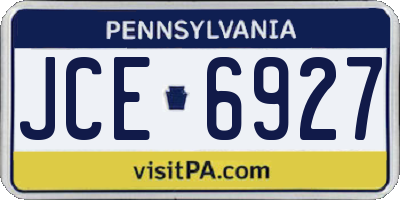 PA license plate JCE6927