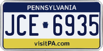 PA license plate JCE6935