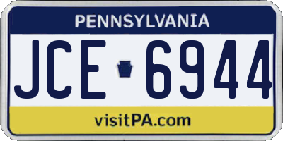 PA license plate JCE6944