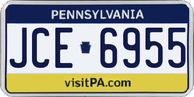 PA license plate JCE6955