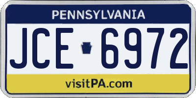 PA license plate JCE6972