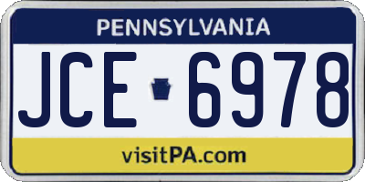 PA license plate JCE6978