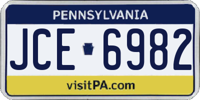 PA license plate JCE6982