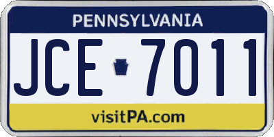 PA license plate JCE7011