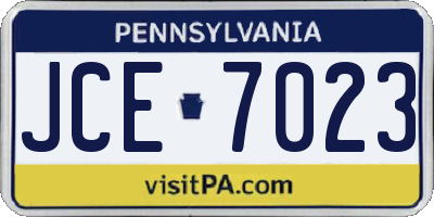 PA license plate JCE7023