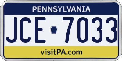 PA license plate JCE7033