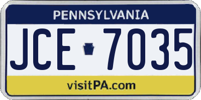 PA license plate JCE7035