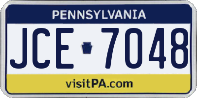 PA license plate JCE7048