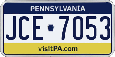 PA license plate JCE7053
