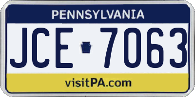PA license plate JCE7063