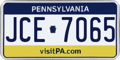 PA license plate JCE7065